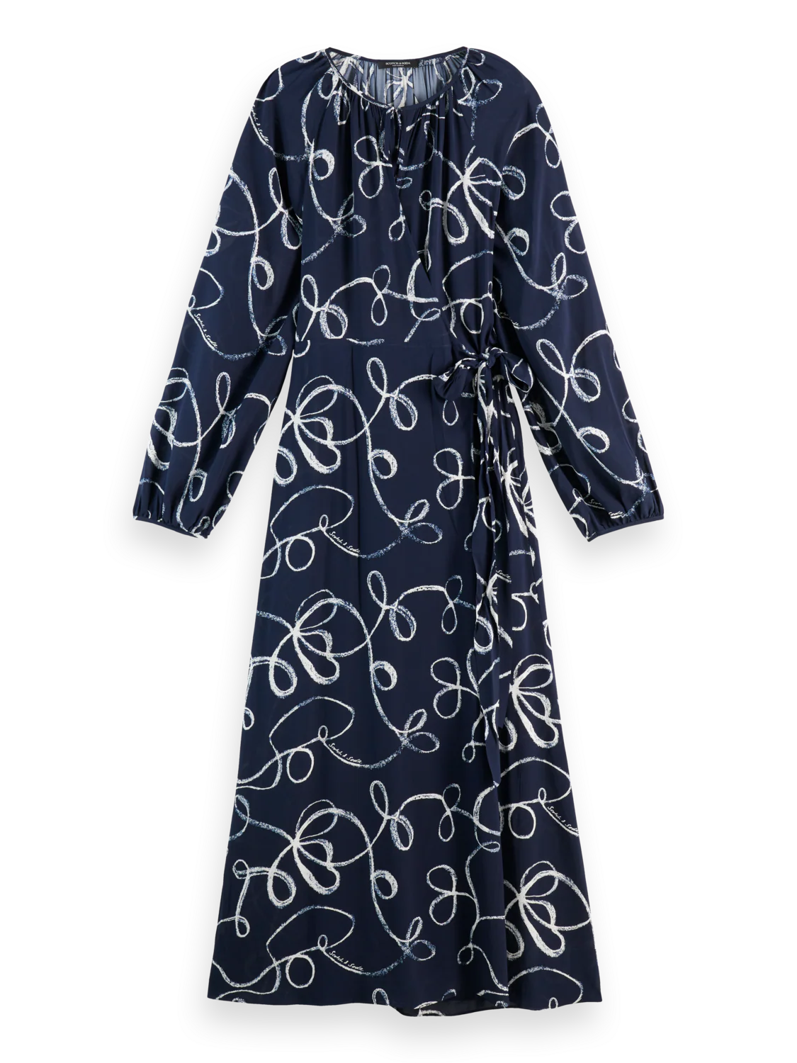 Midi wrap dress with key hole - Image 5