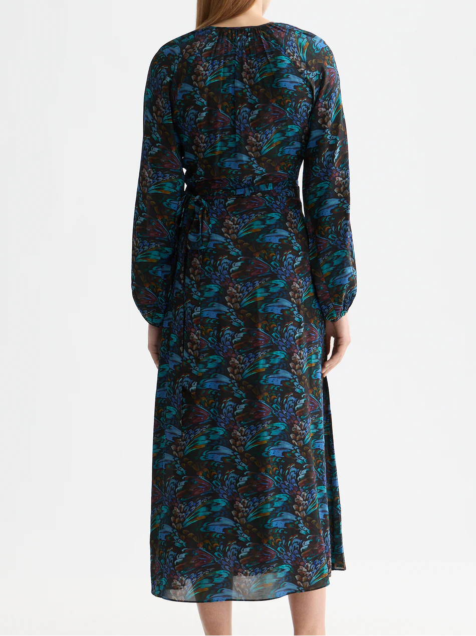 Midi wrap dress with key hole - Image 9