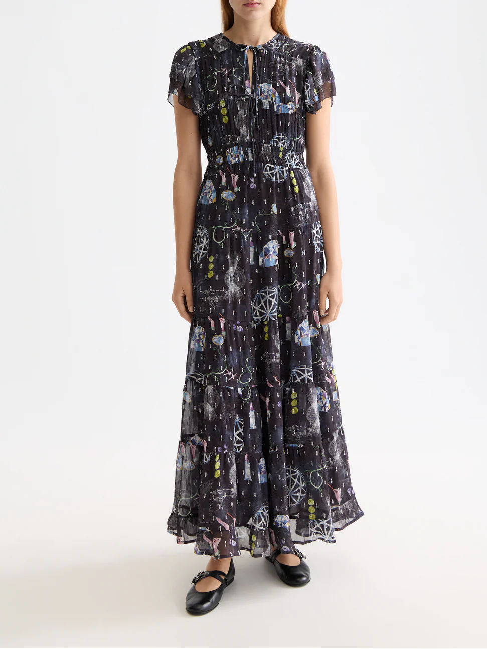 Gathered maxi dress