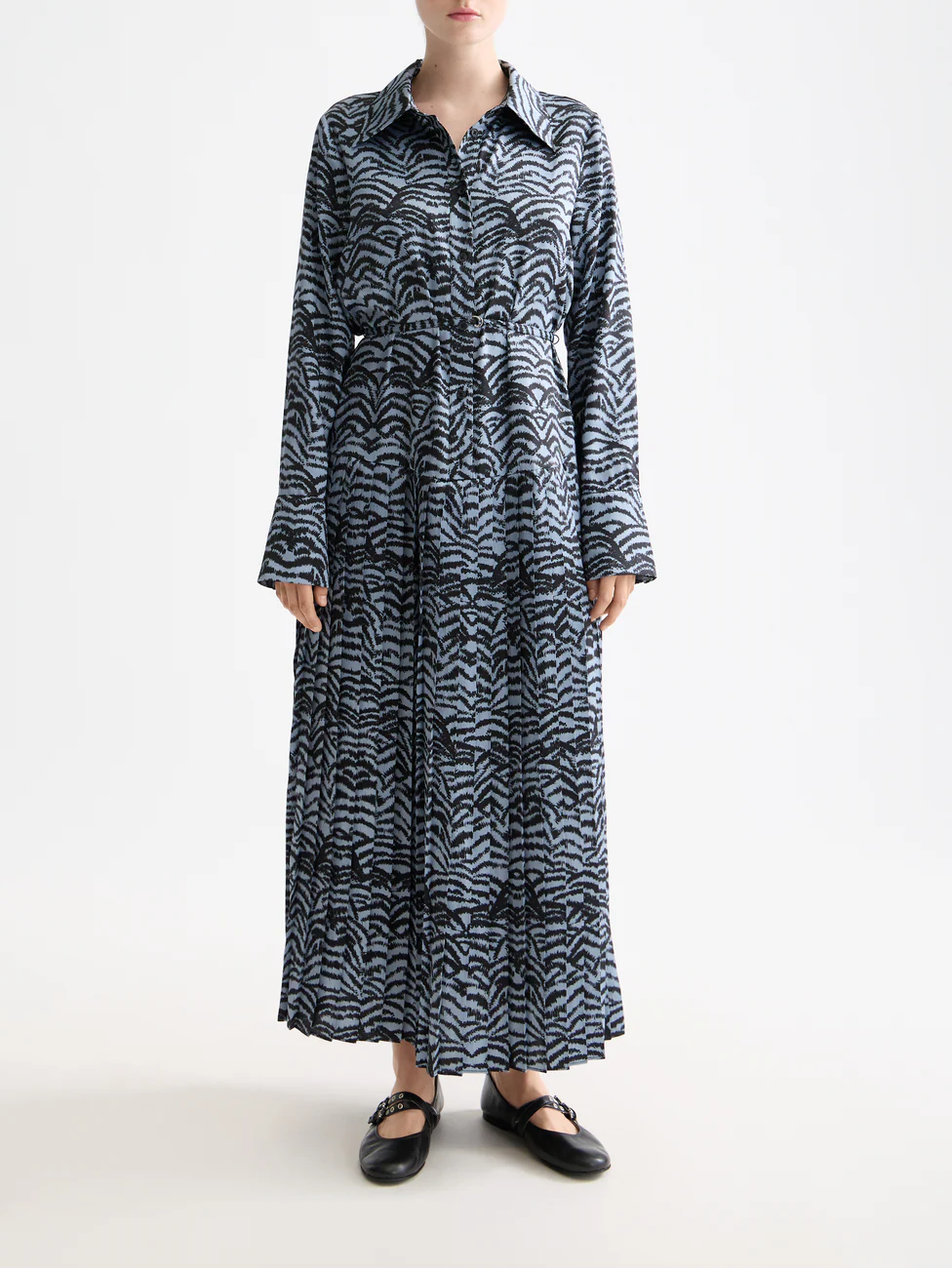 Belted shirt midi dress - Image 6
