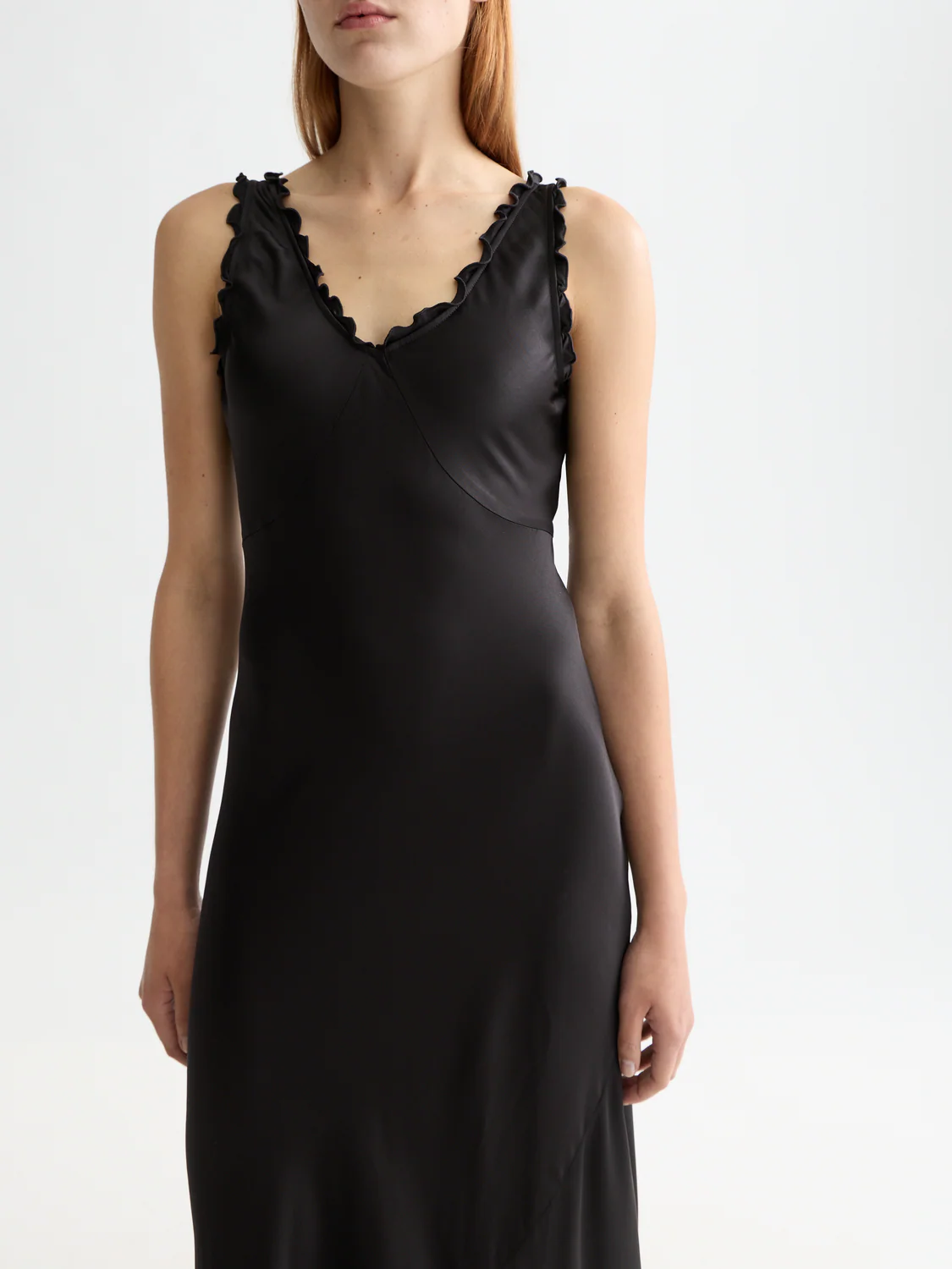 Maxi Slip dress with ruffled edges - Image 2