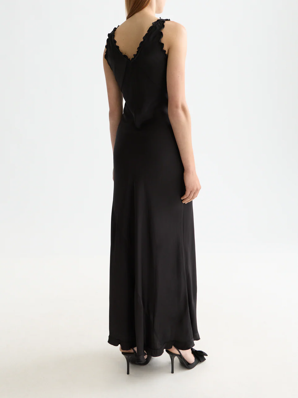 Maxi Slip dress with ruffled edges - Image 3