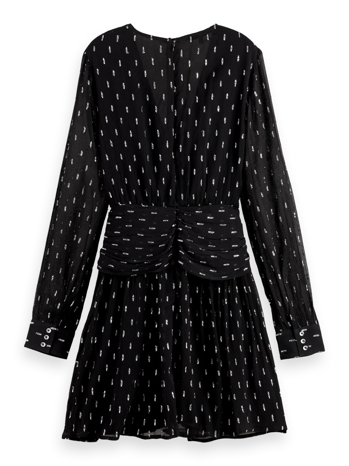 Long sleeve mini dress with draped front - Image 5