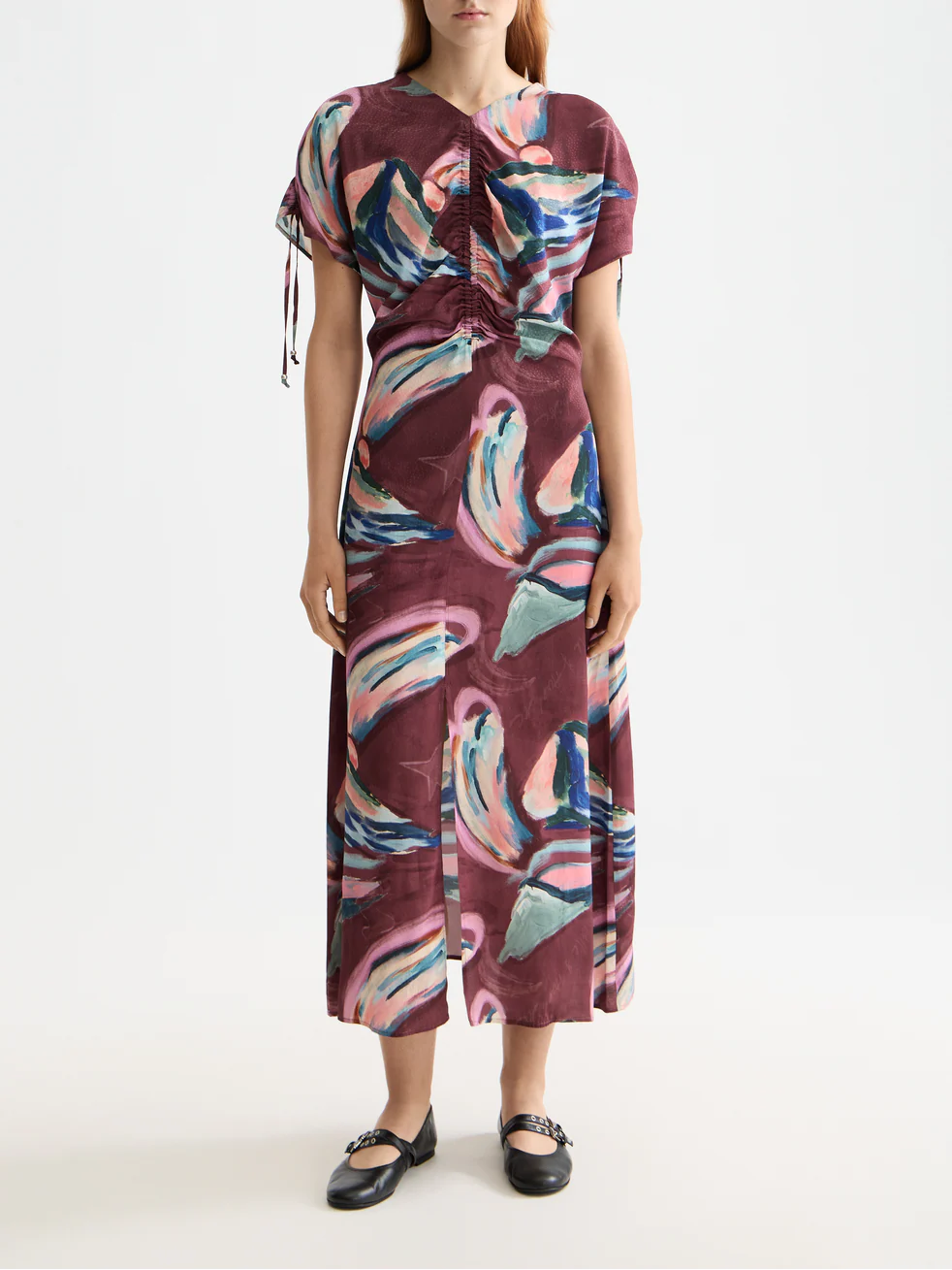 Drawstring maxi dress