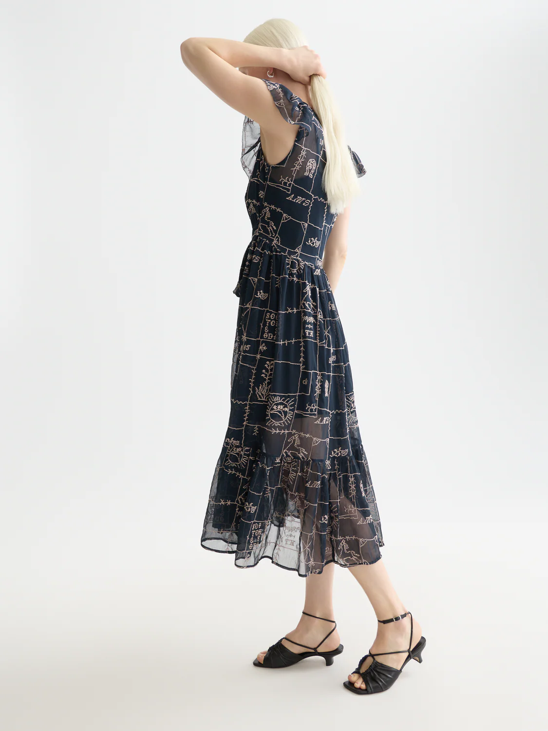 Cross-stitch embroidered midi dress - Image 3
