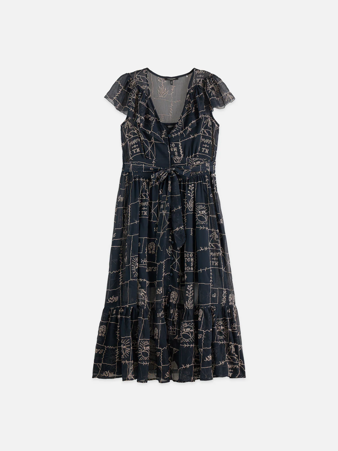 Cross-stitch embroidered midi dress - Image 5
