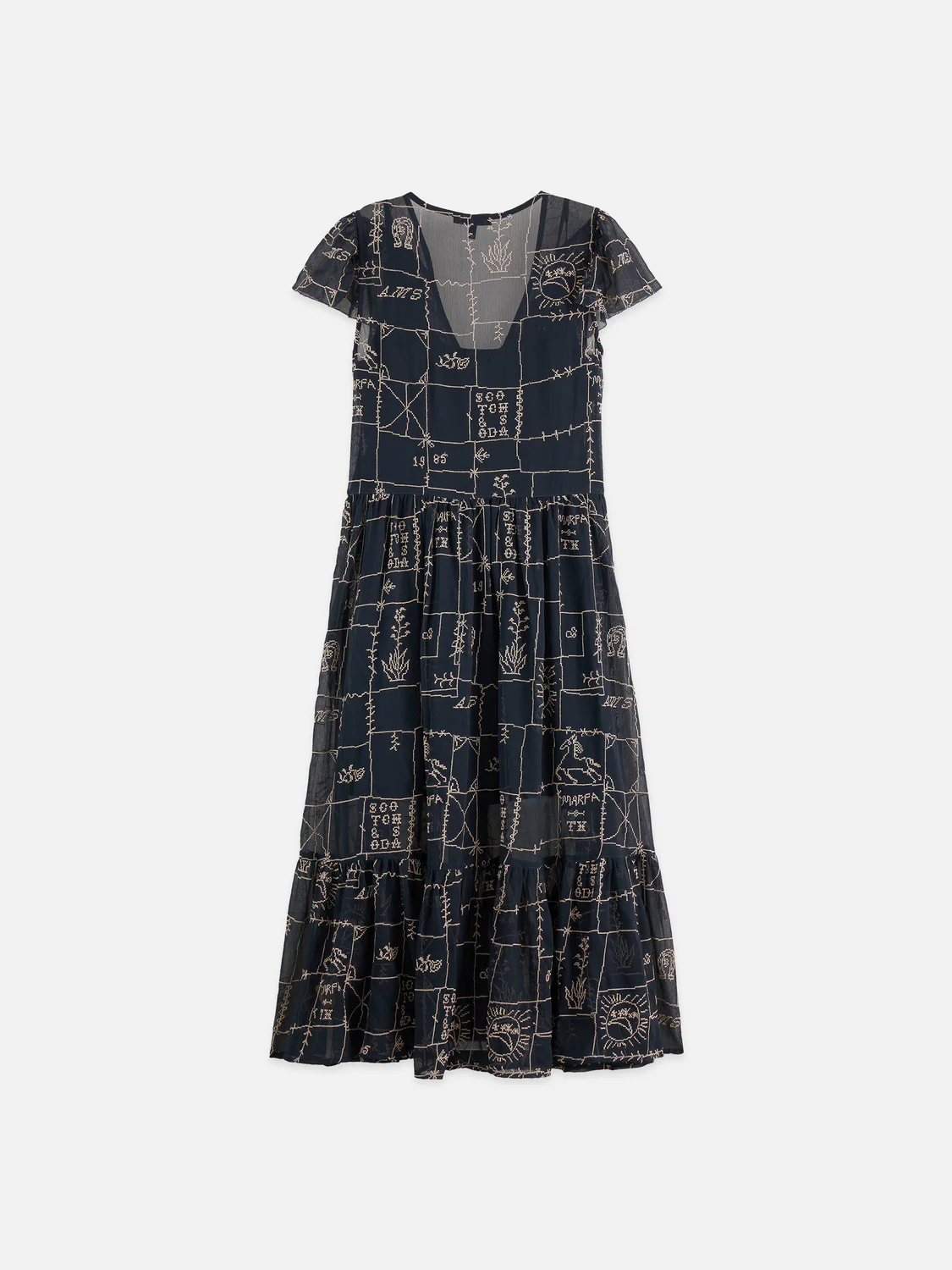 Cross-stitch embroidered midi dress - Image 6