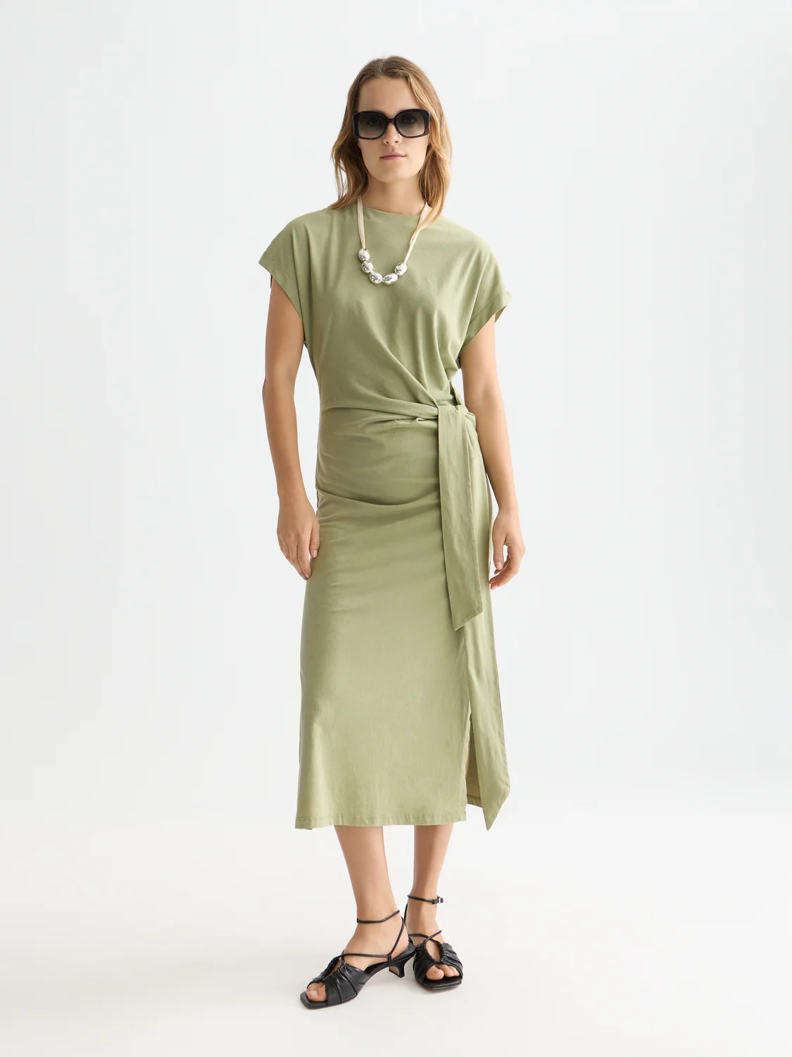 Knotted relaxed midi dress