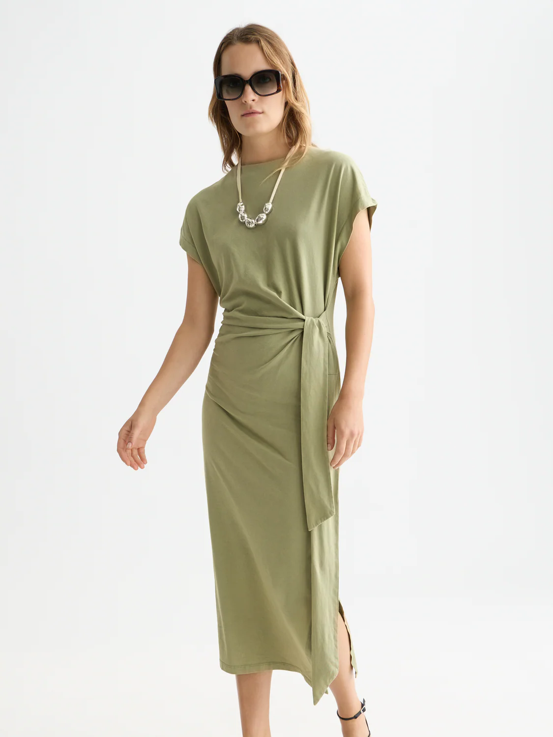 Knotted relaxed midi dress - Image 2