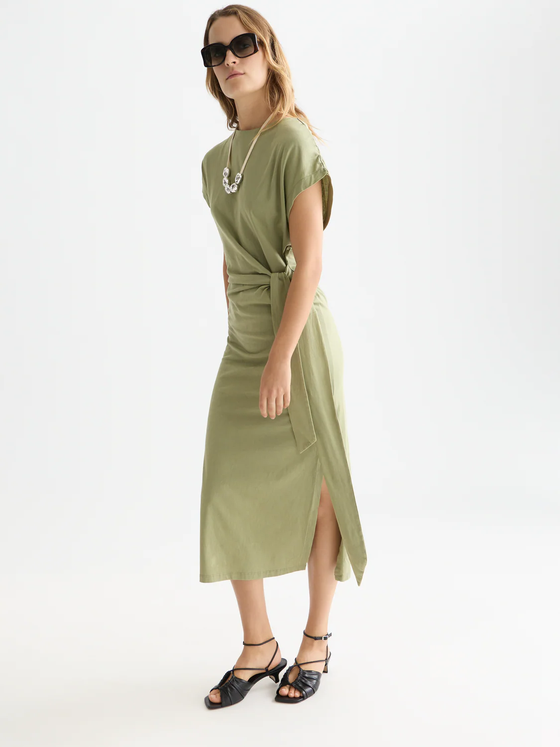 Knotted relaxed midi dress - Image 3