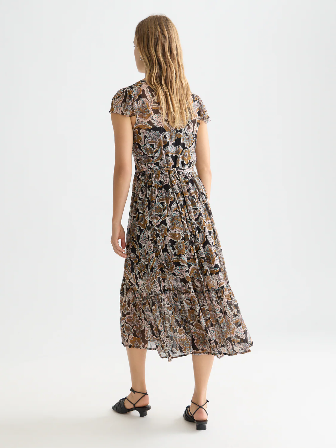 Printed chiffon midi day dress - Image 4