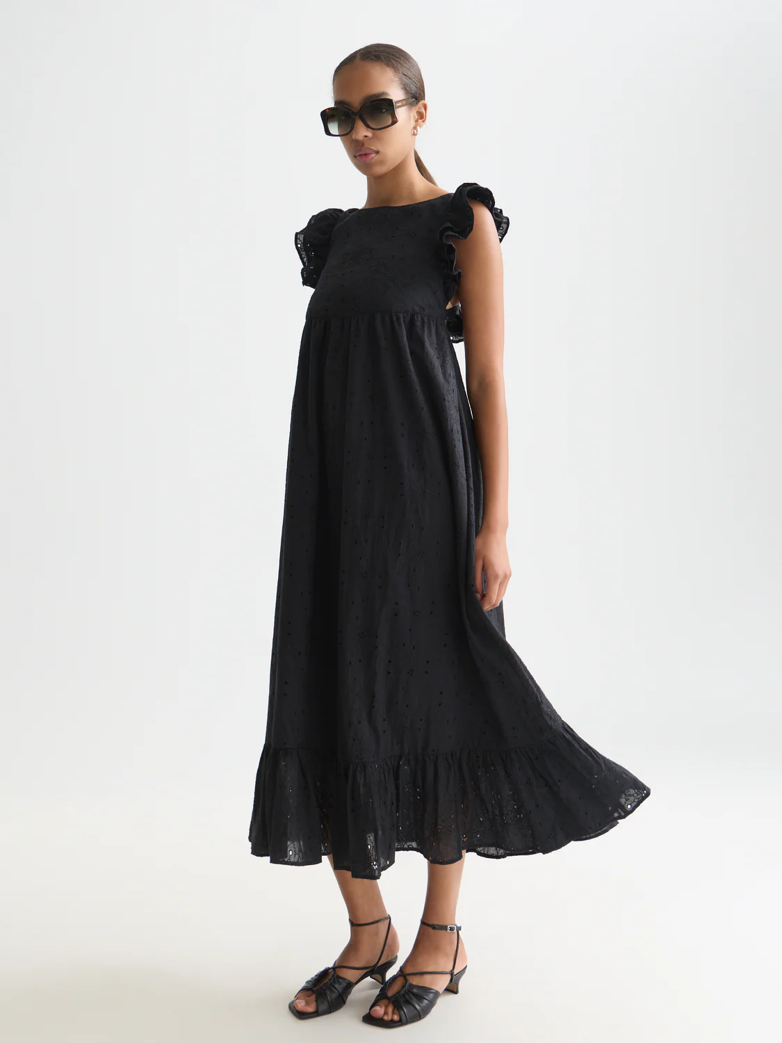 Broderie anglaise ankle length dress - Image 2