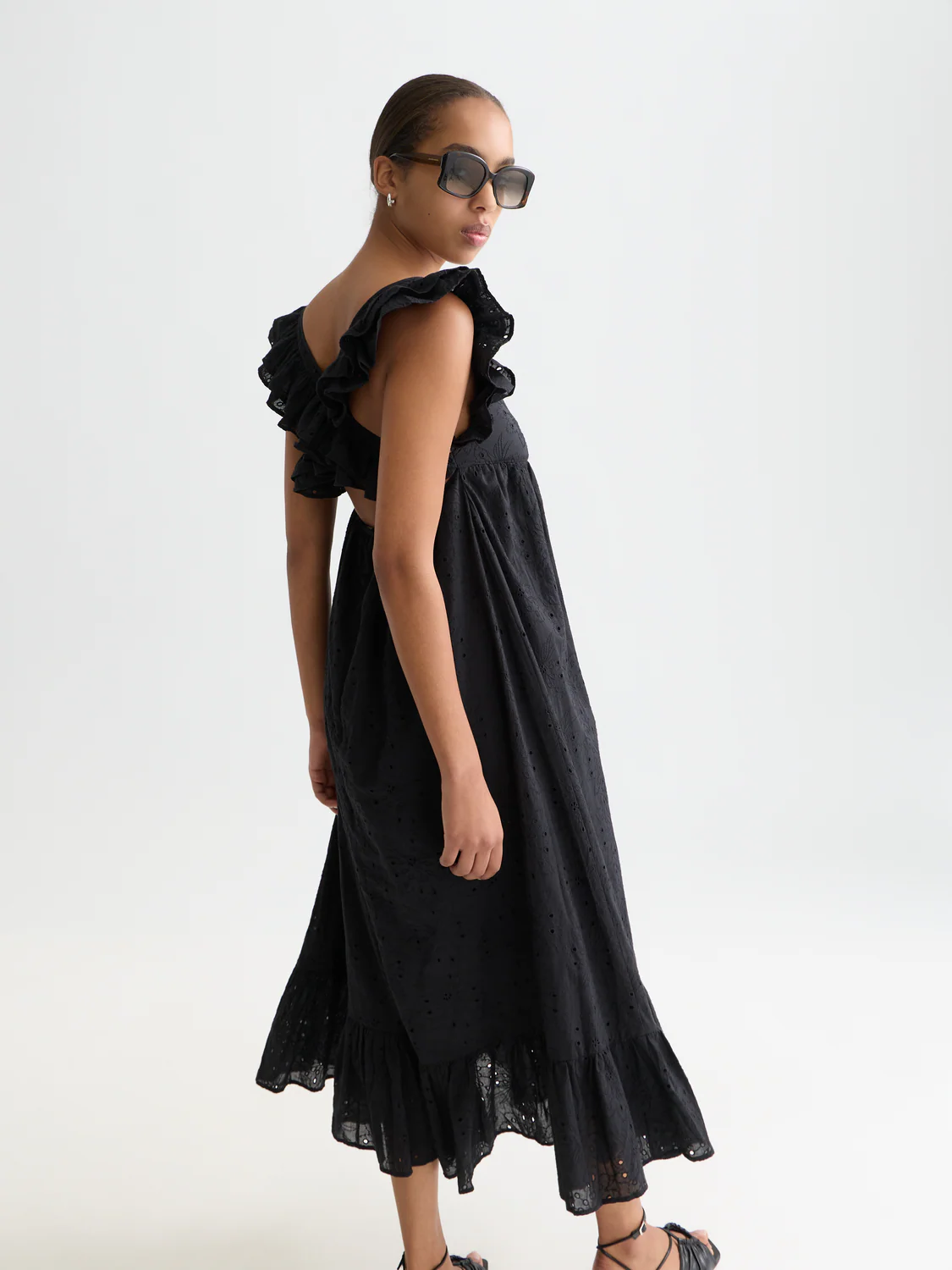 Broderie anglaise ankle length dress - Image 3