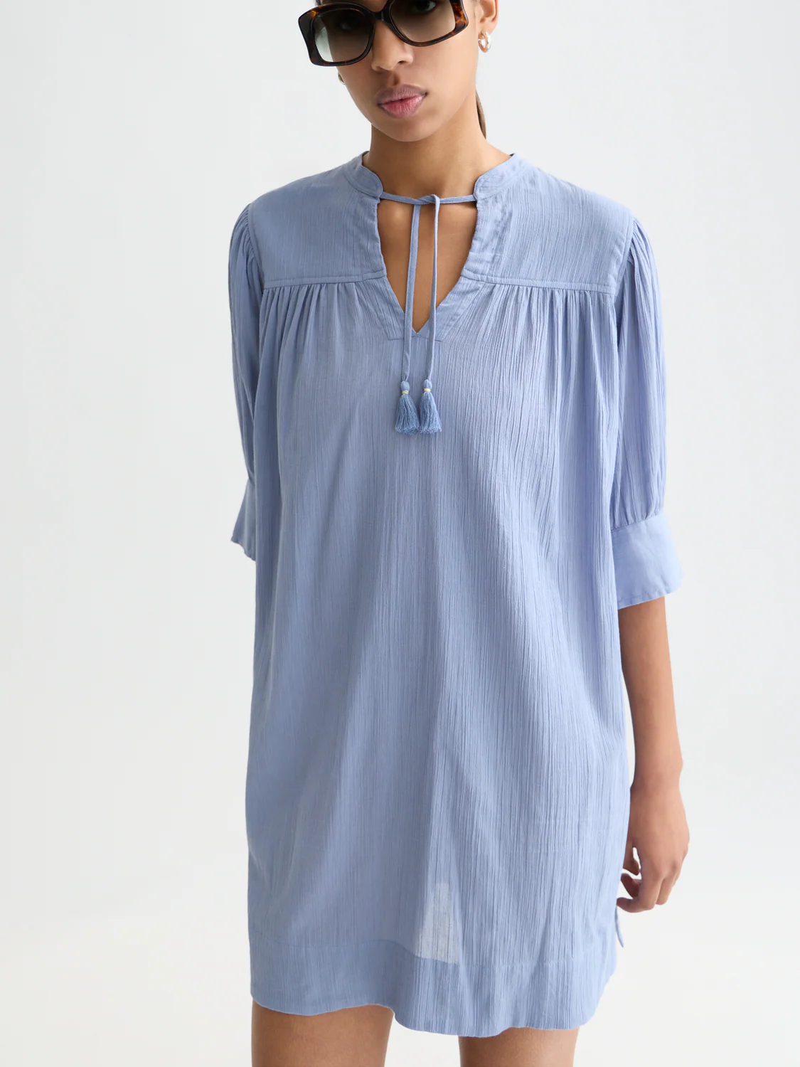 Mini gathered sleeve dress - Image 8