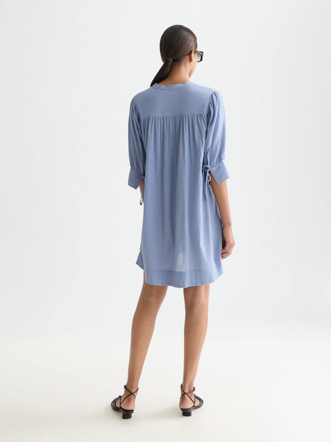 Mini gathered sleeve dress - Image 9