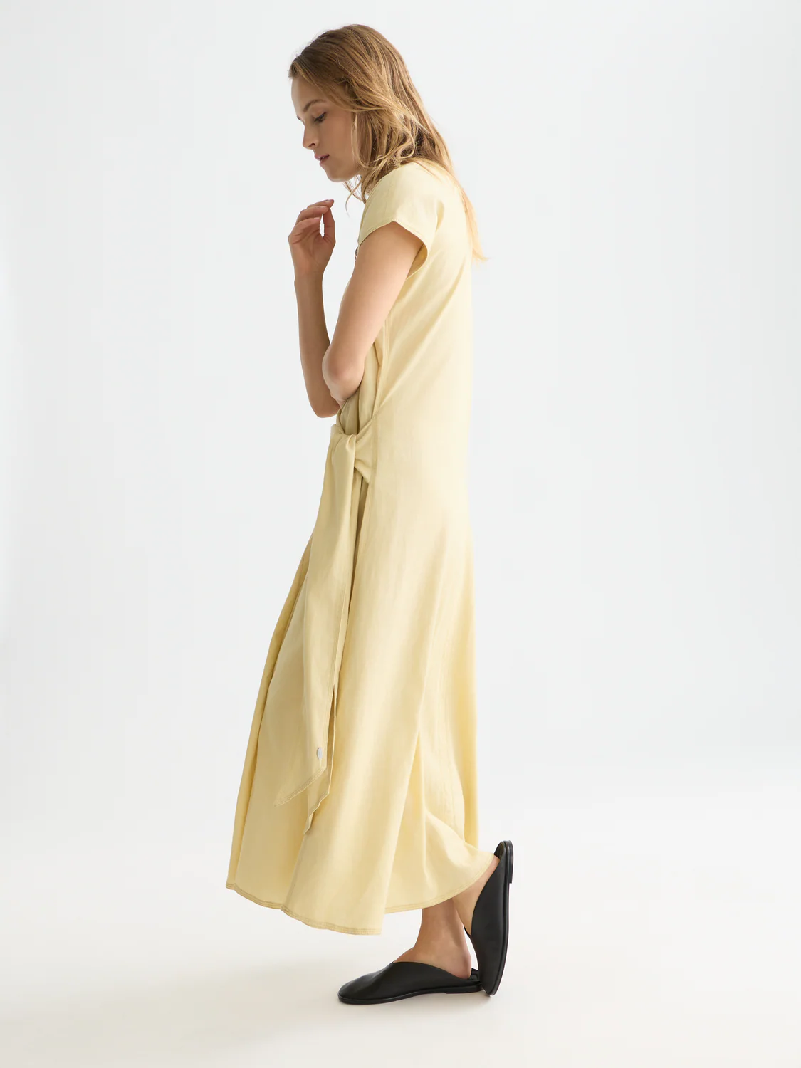 Relaxed linen blend tie dress - Image 3