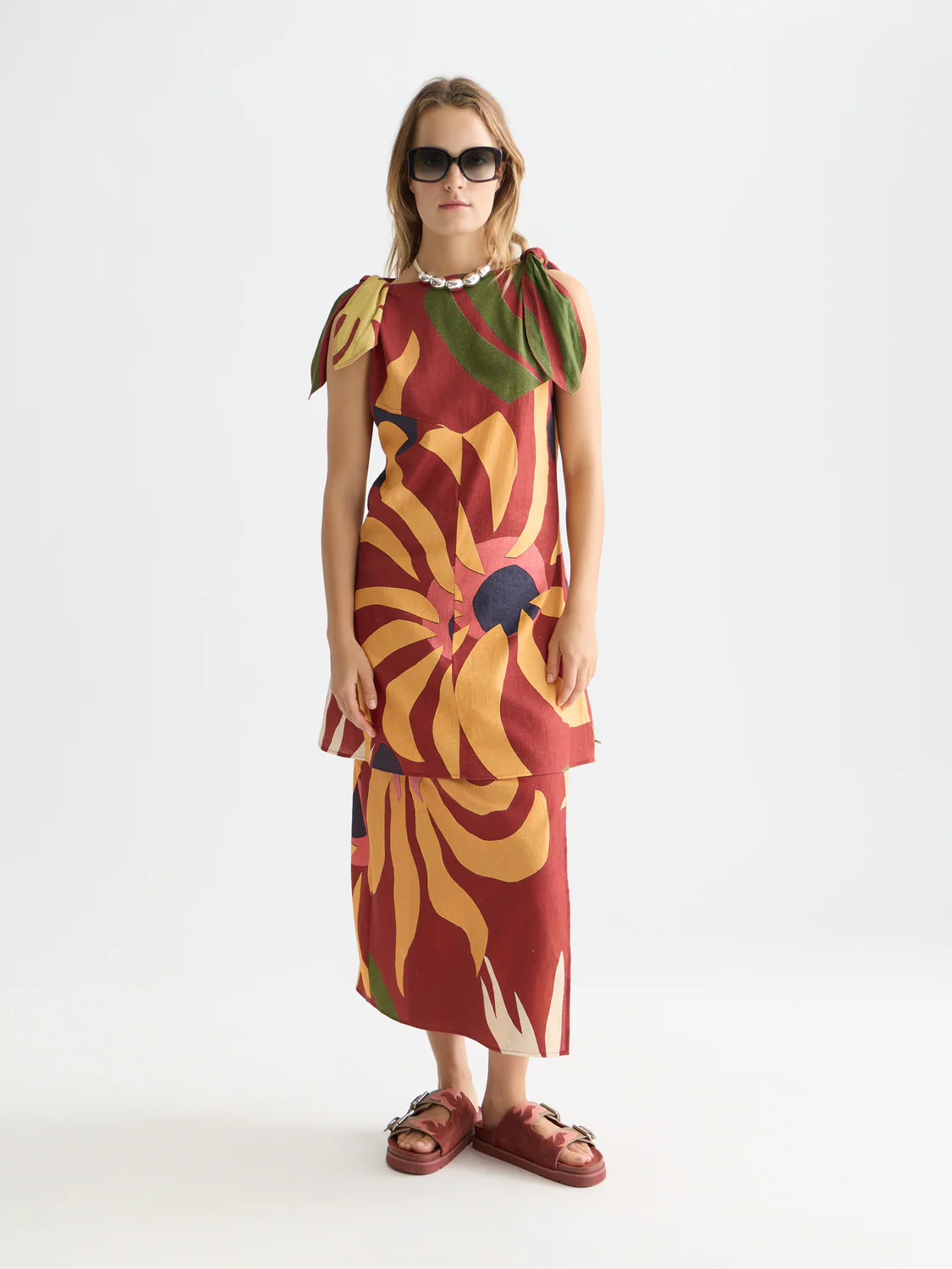 Printed mini tie dress