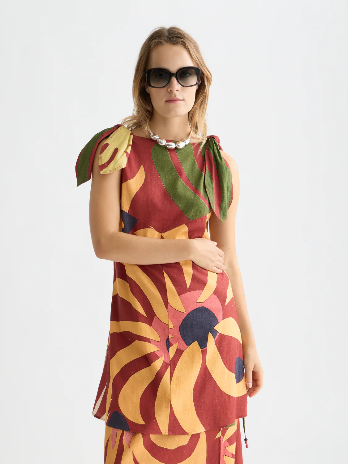 Printed mini tie dress - Image 2
