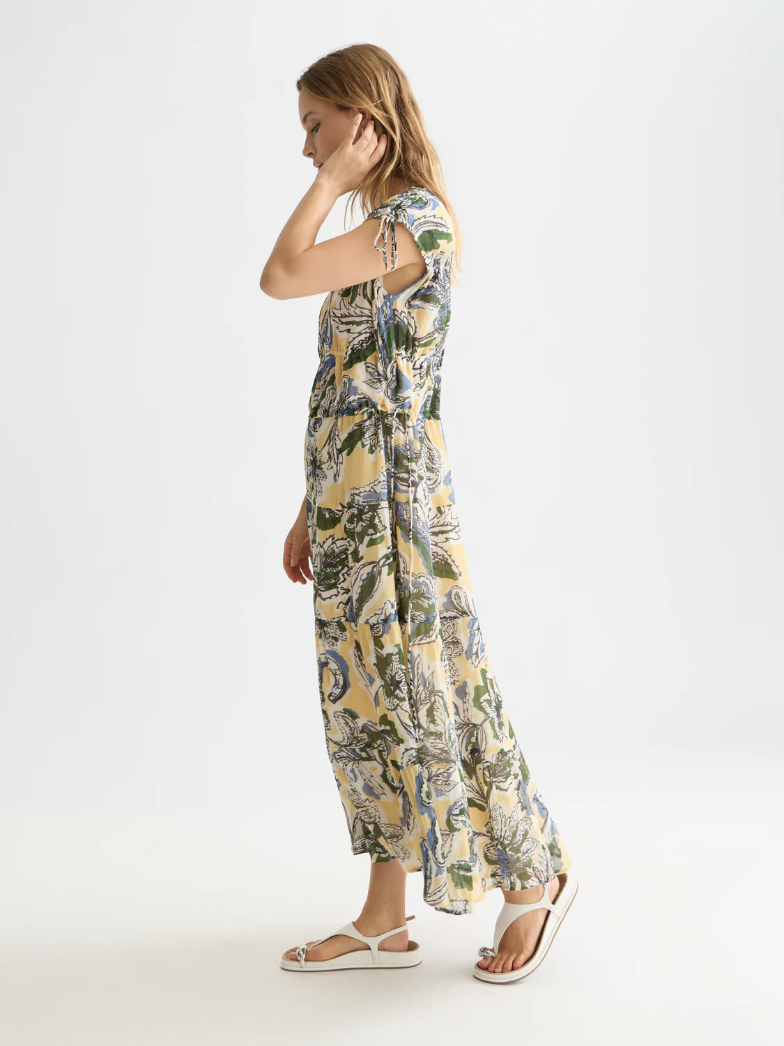 Tiered printed chiffon midi dress - Image 3