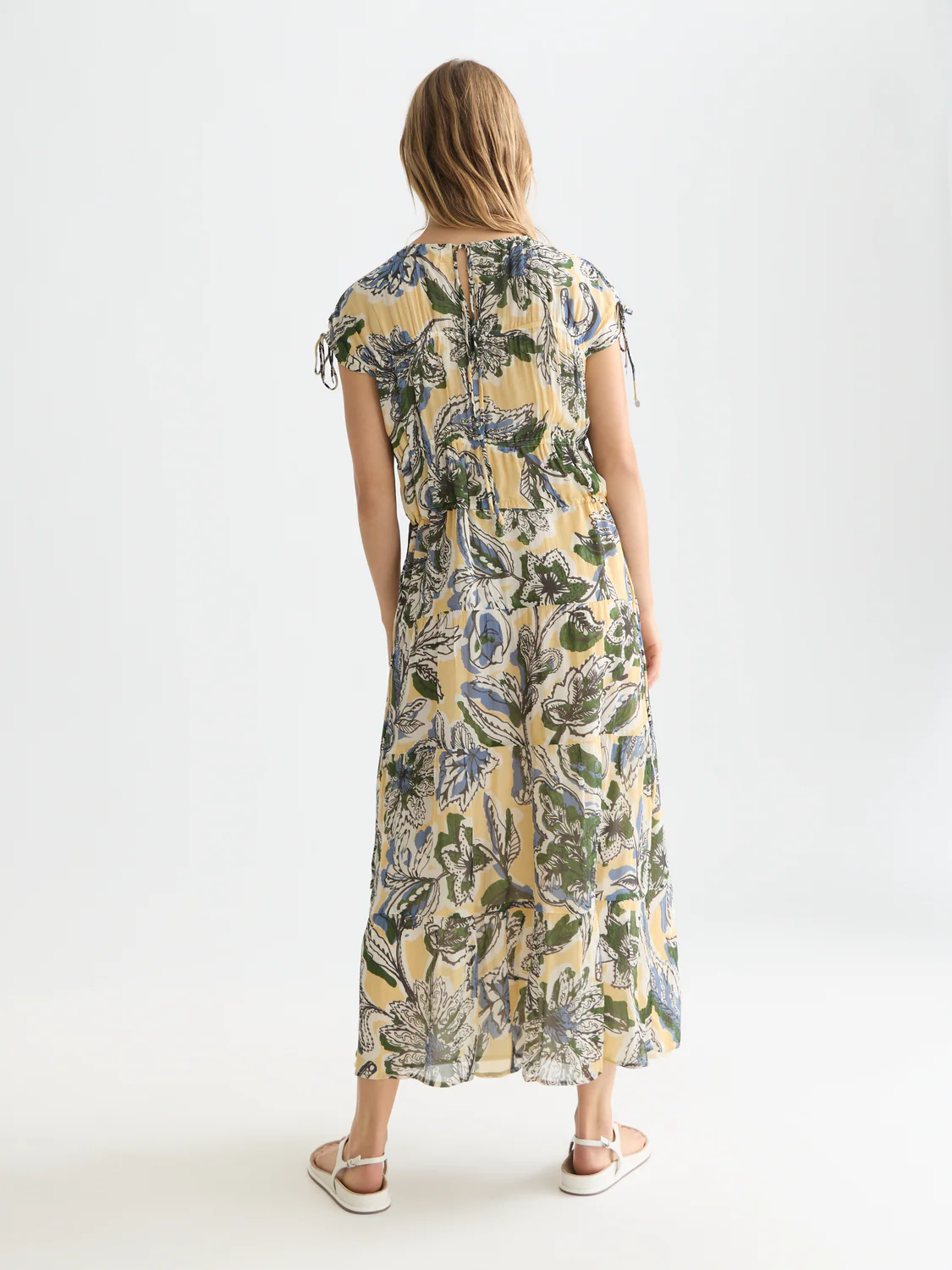 Tiered printed chiffon midi dress - Image 4