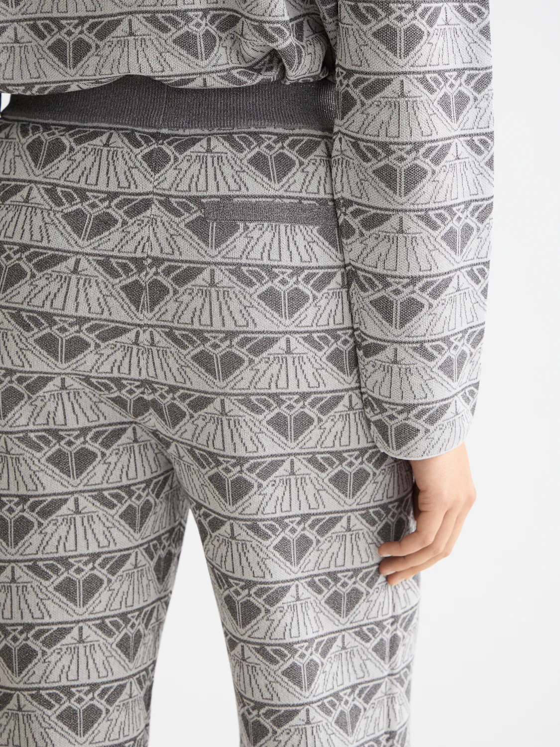 Monogram jacquard knitted trousers - Image 3