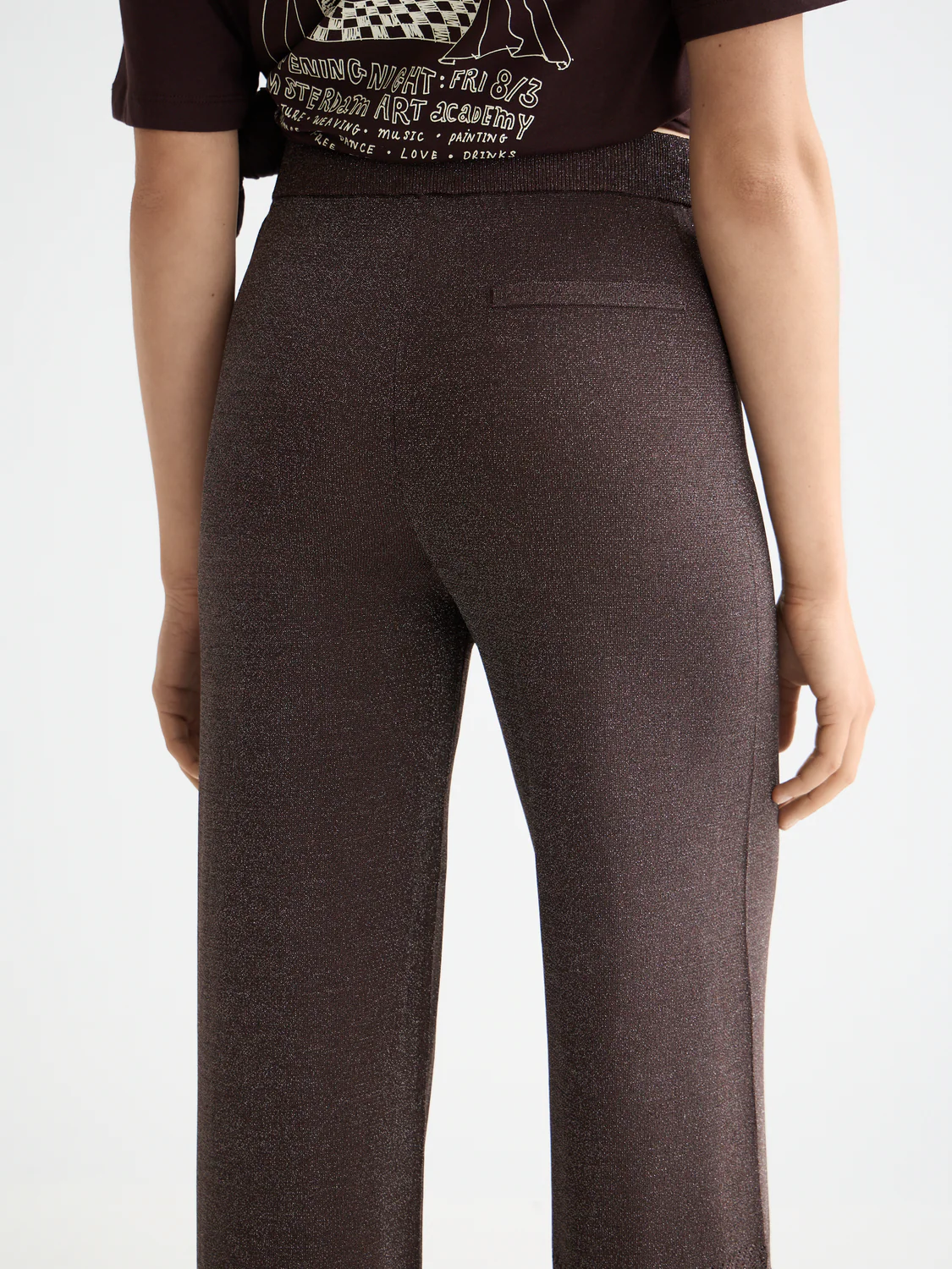 Metallic pointelle knitted trouser - Image 3