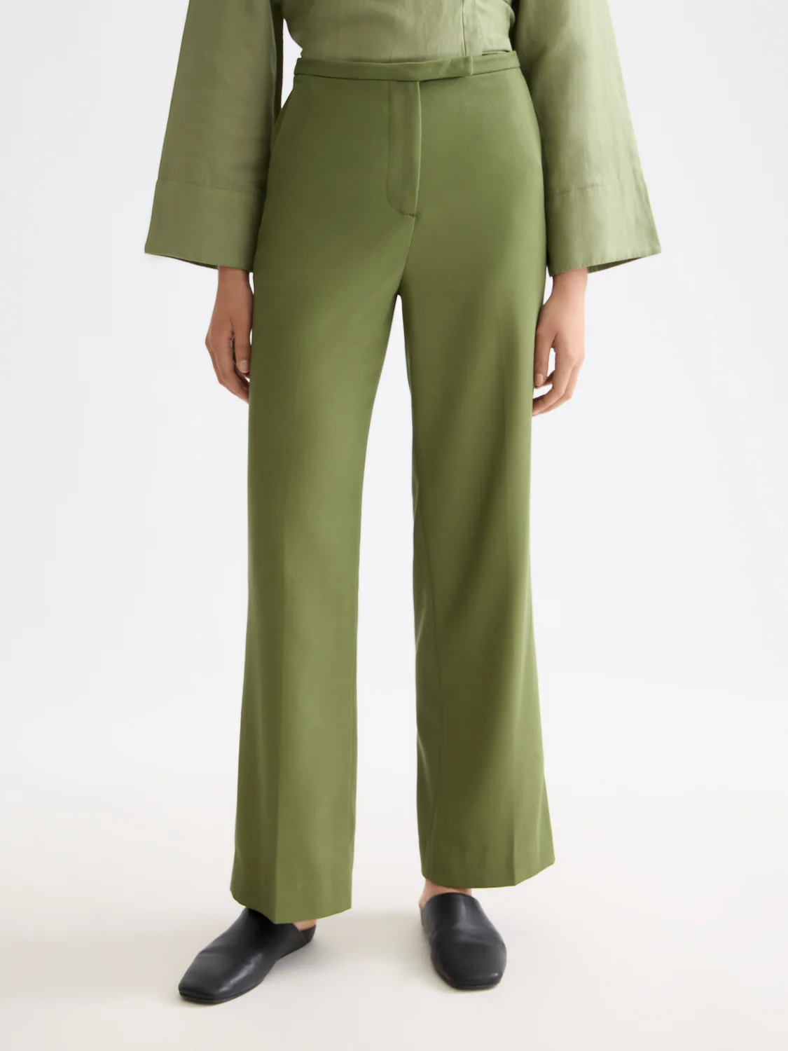 Edie high rise wide leg gabardine pant - Image 2