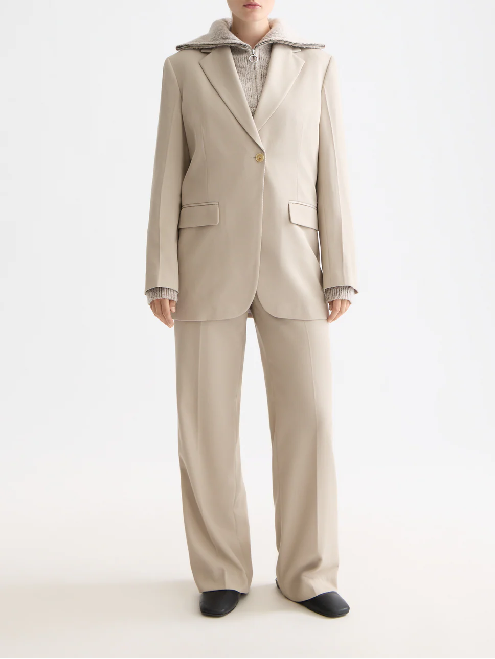Edie high rise wide leg gabardine pant - Image 7