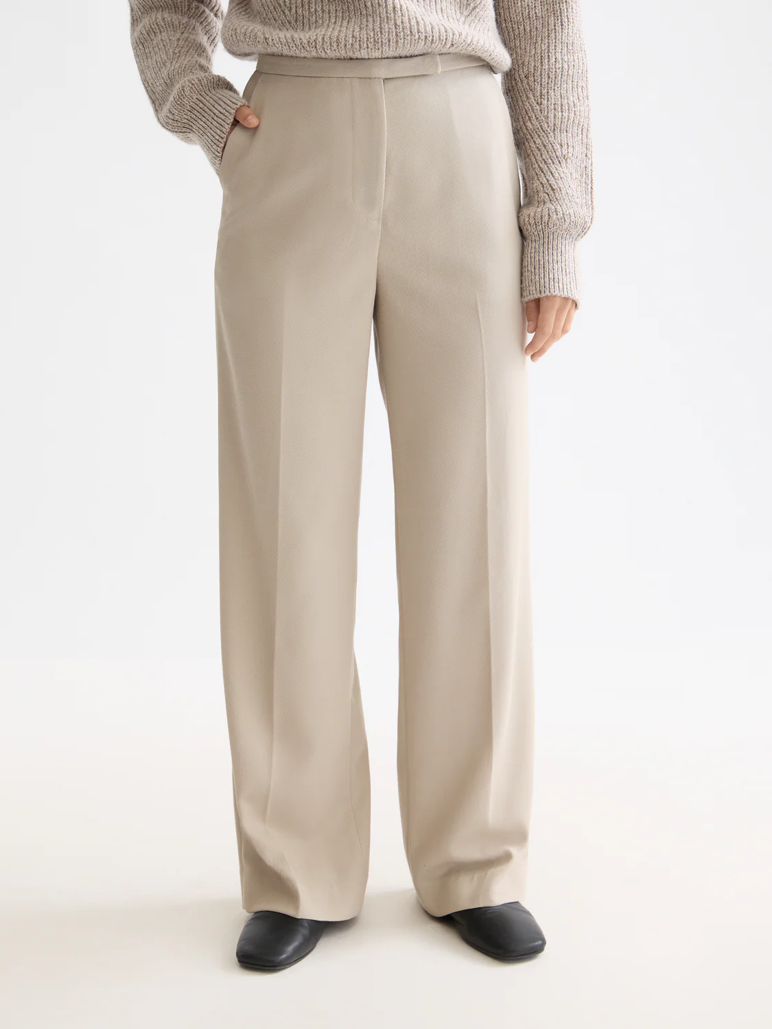 Edie high rise wide leg gabardine pant - Image 8