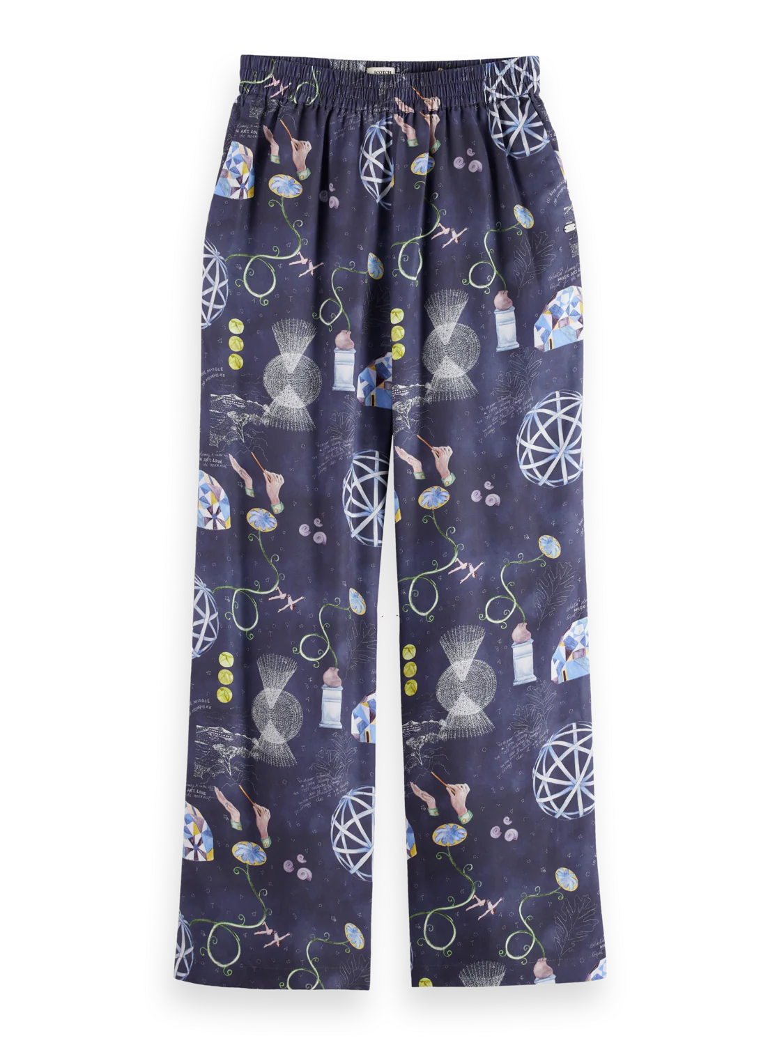 Gia Mid rise wide leg elasticated trousers - Image 5