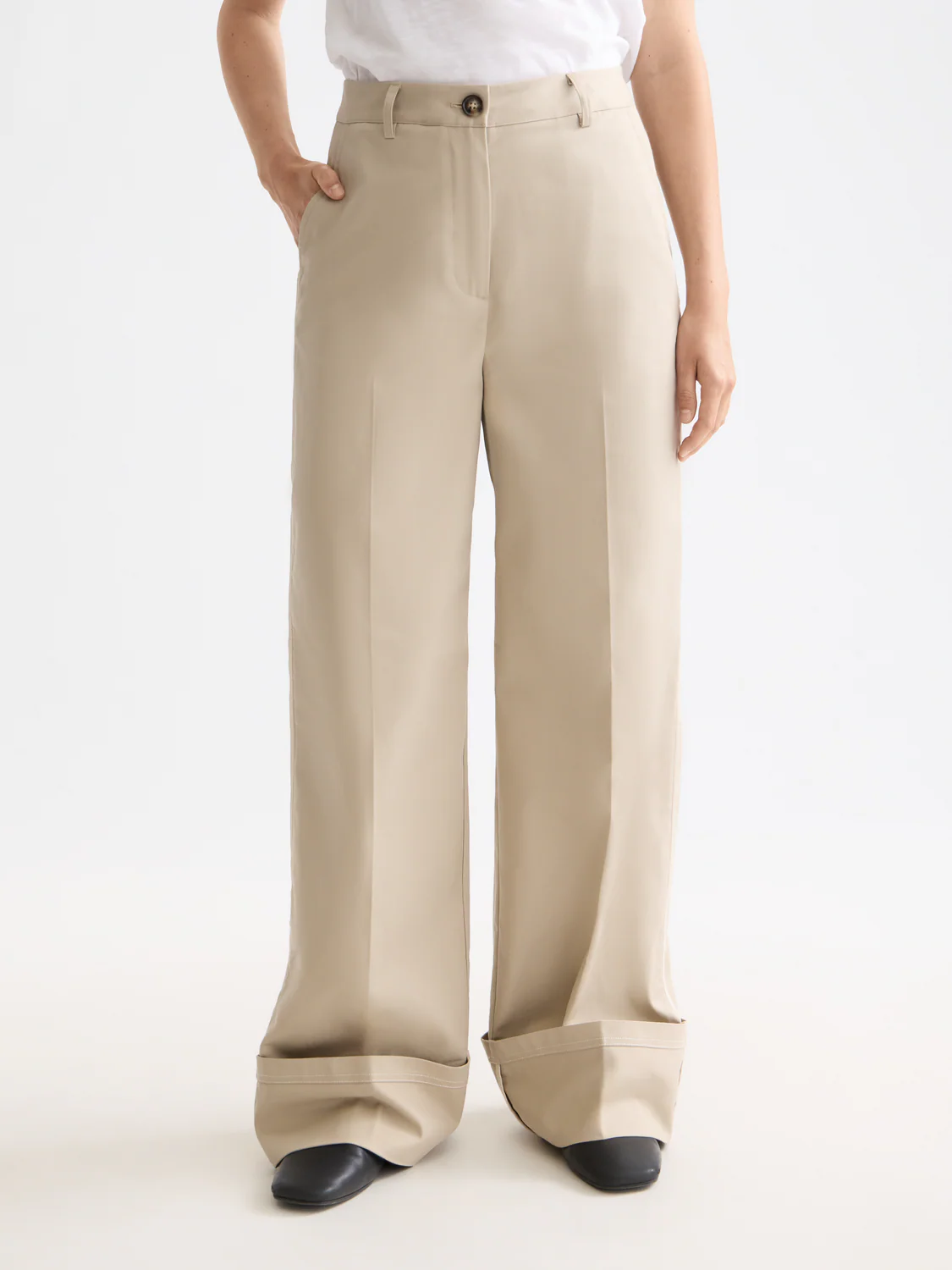 Luca high rise wide leg cuff chino pant - Image 2