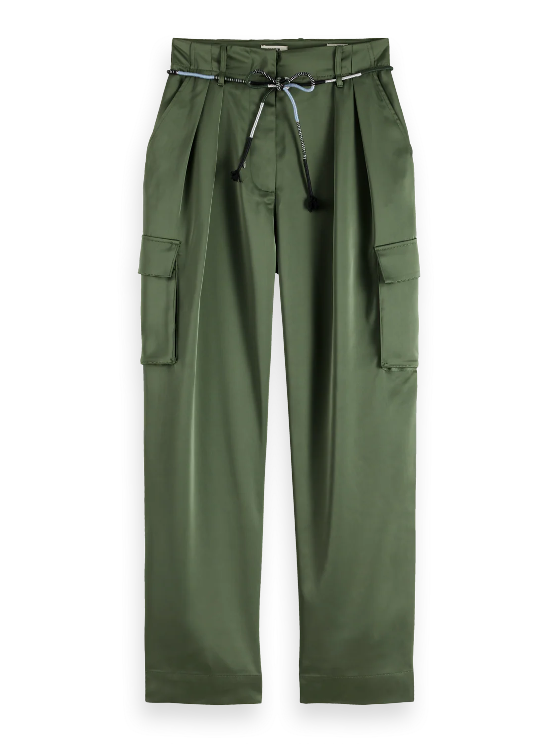 Faye high-rise tapered leg satin cargo pant - Image 5