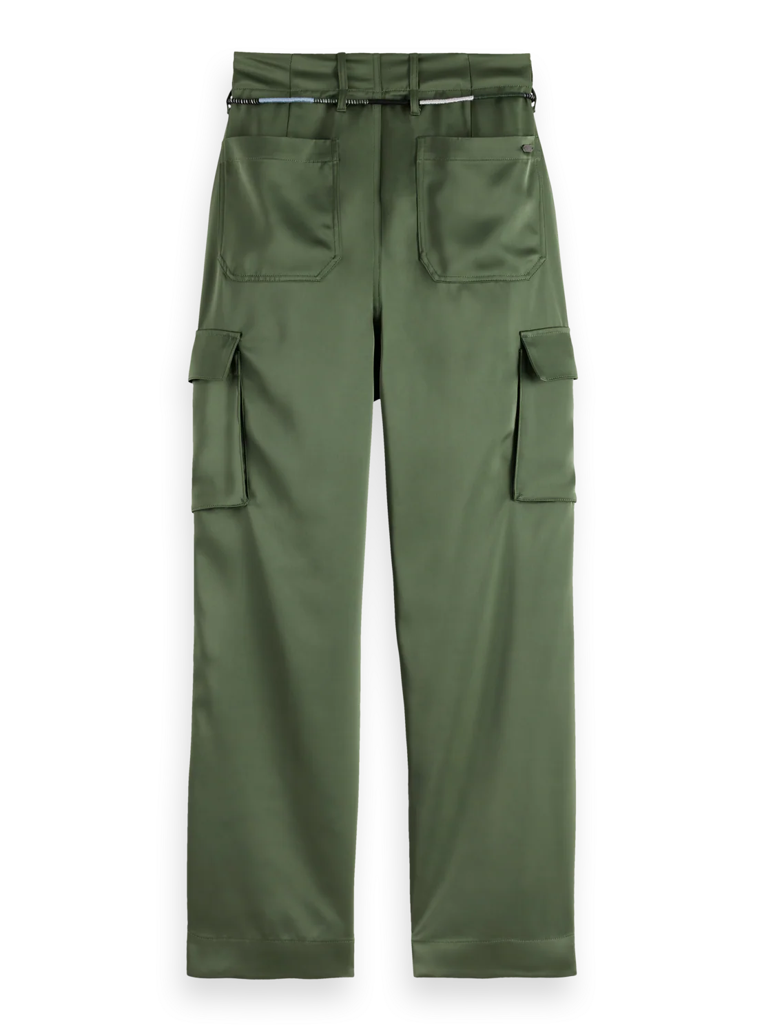 Faye high-rise tapered leg satin cargo pant - Image 6