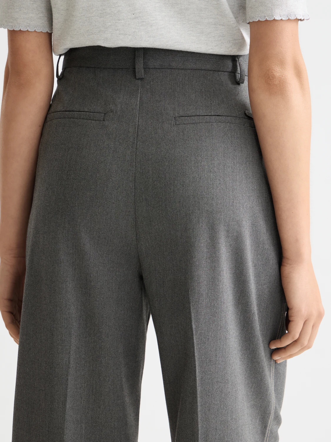 Rose high rise wide leg herringbone pant - Image 3