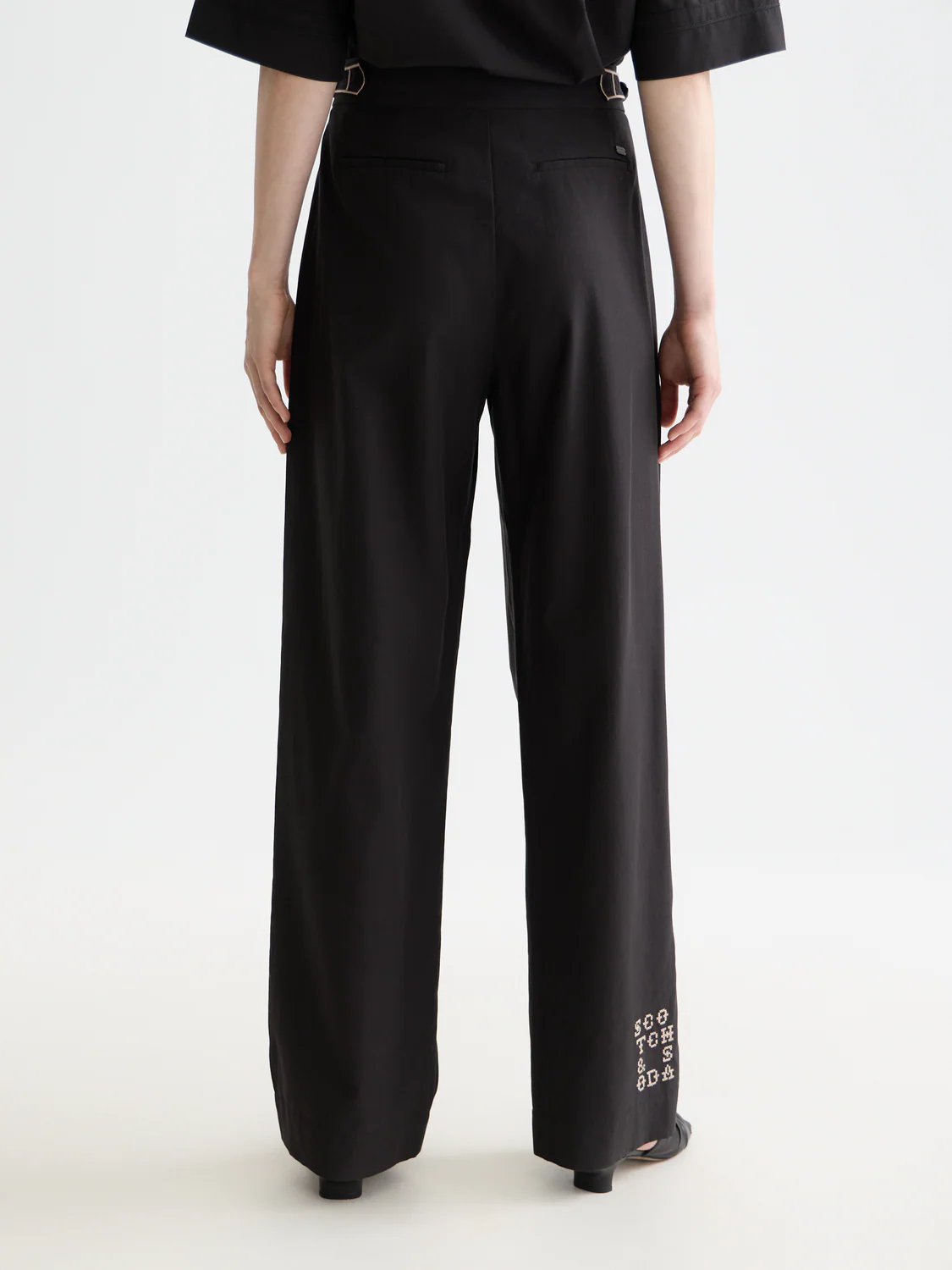 Quinn mid rise wide leg cross-stitched pants - Image 4