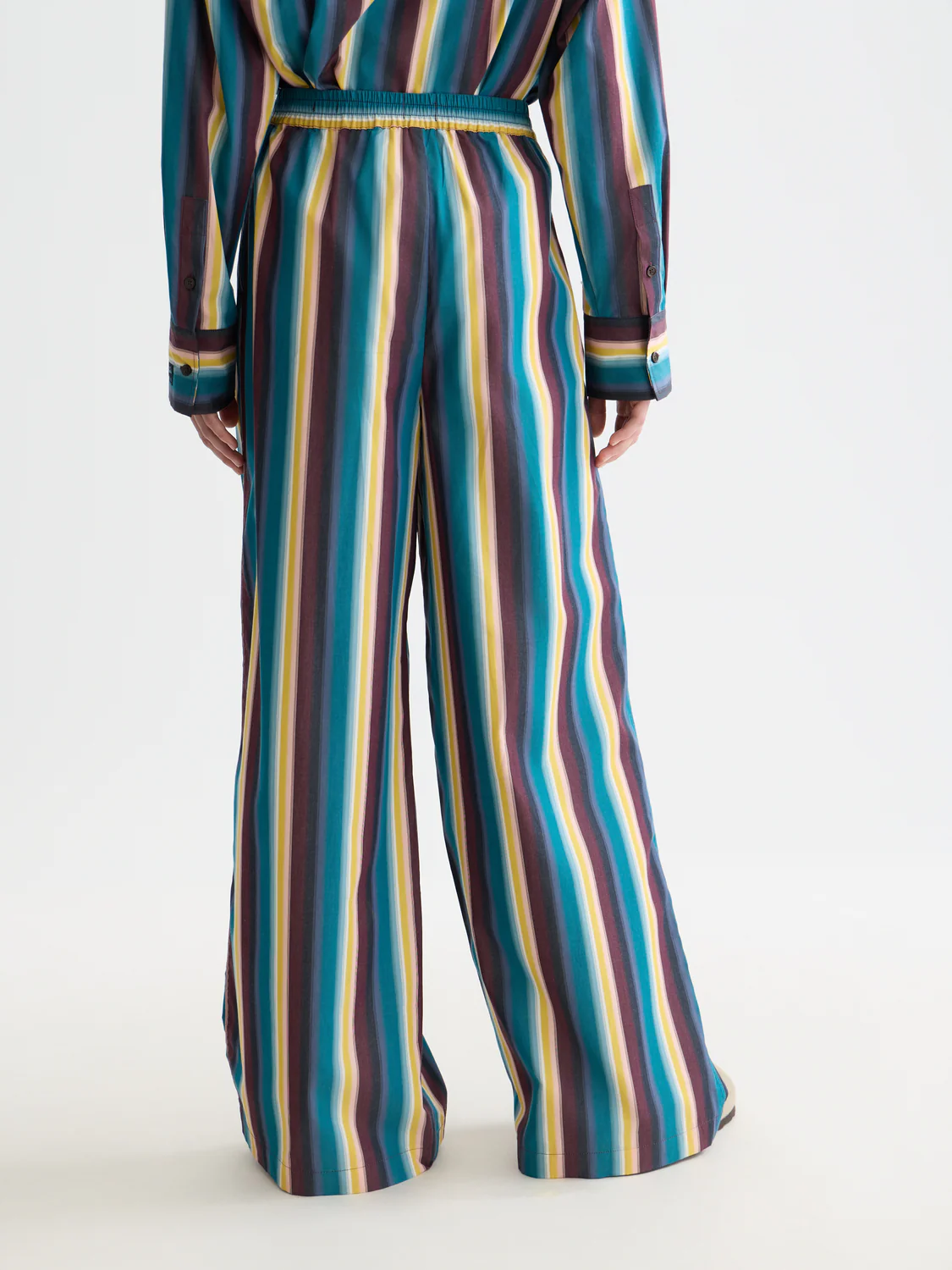 Eleni high rise wide leg striped pants - Image 4