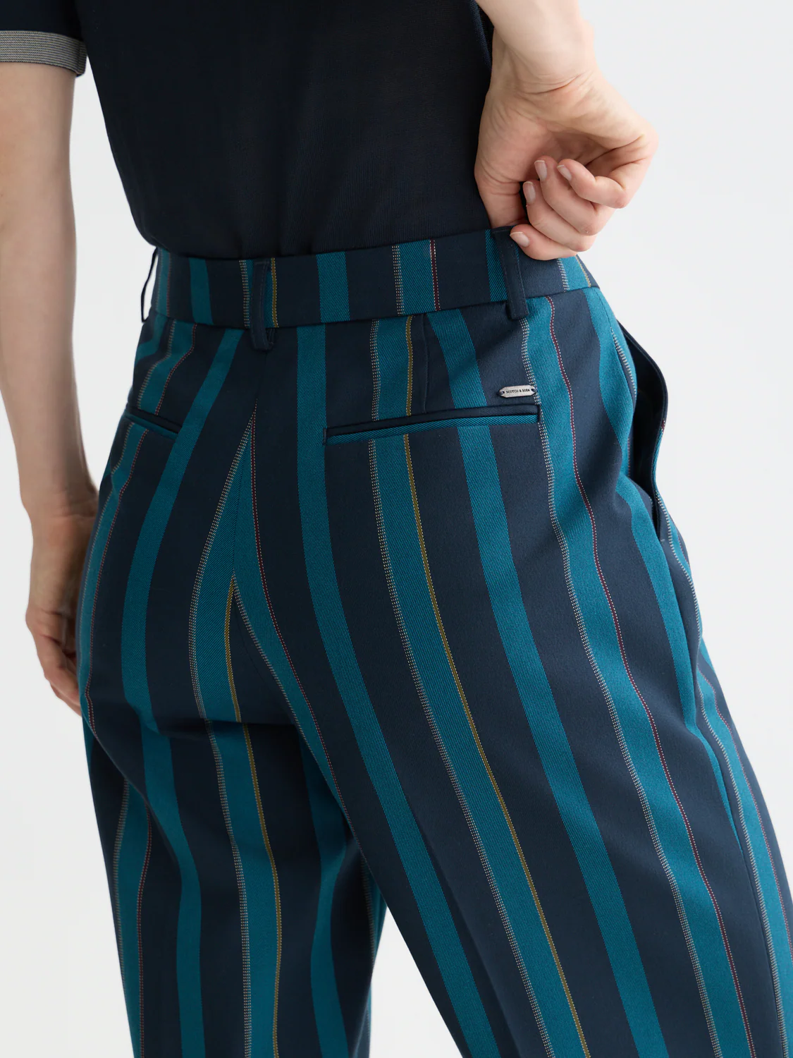 Edie high rise wide leg blanket stripe pants - Image 3