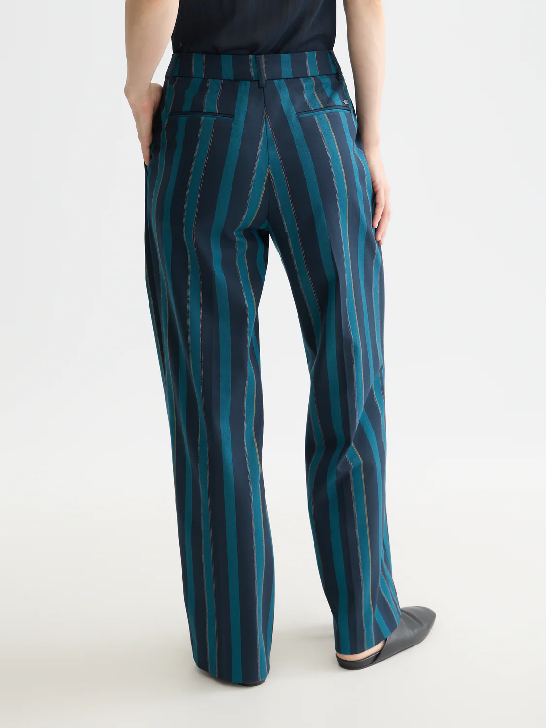 Edie high rise wide leg blanket stripe pants - Image 4