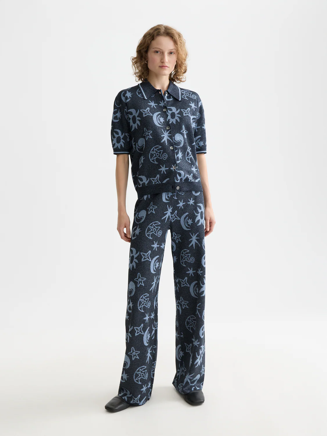 Jacquard knitted trousers