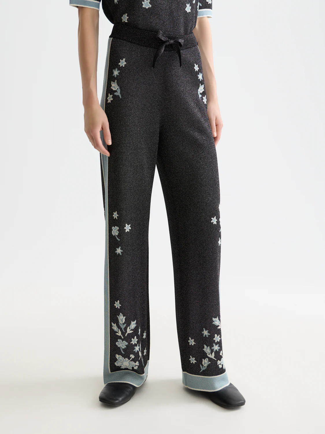 Jacquard knitted trousers - Image 2