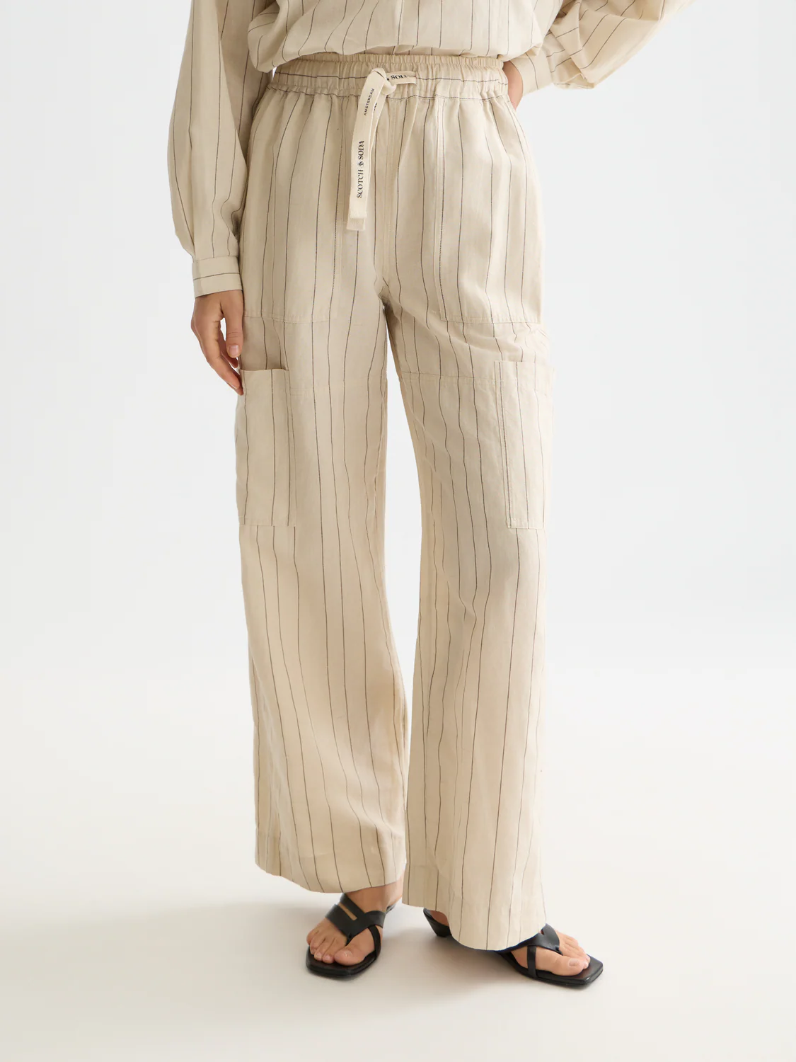 Noa Linen high-rise wide-leg relaxed pants - Image 2