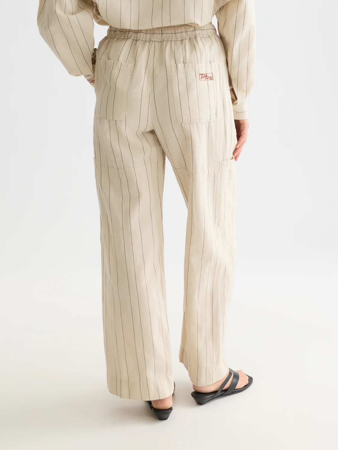 Noa Linen high-rise wide-leg relaxed pants - Image 4
