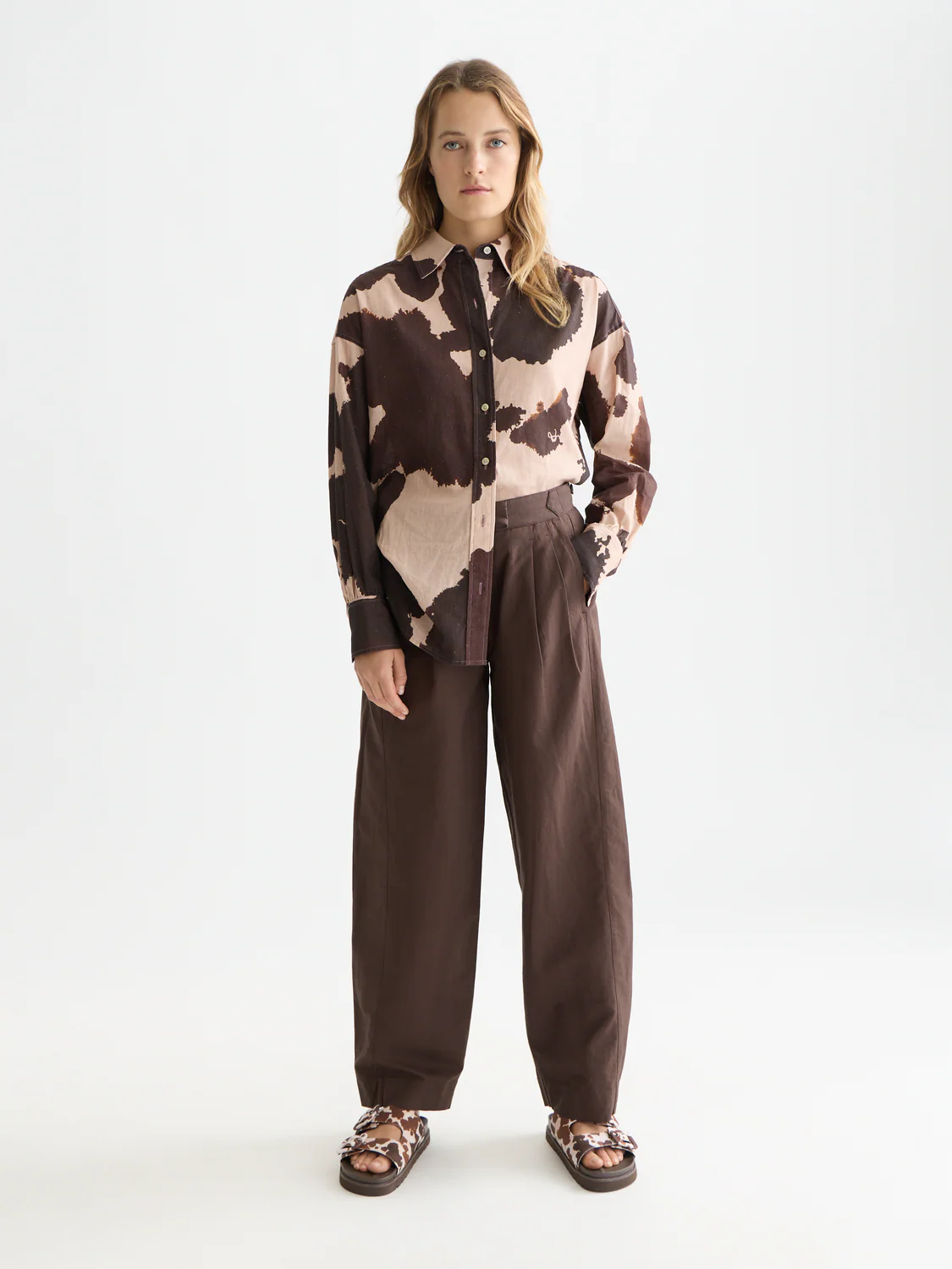 Quinn mid rise wide leg linen cotton pants