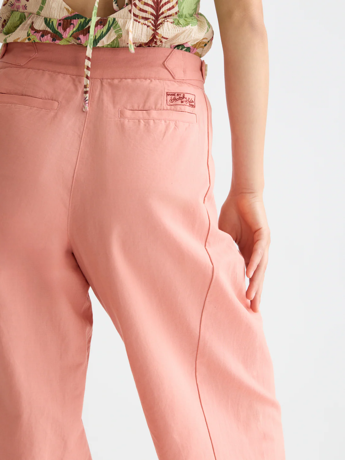 Quinn mid rise wide leg linen cotton pants - Image 10