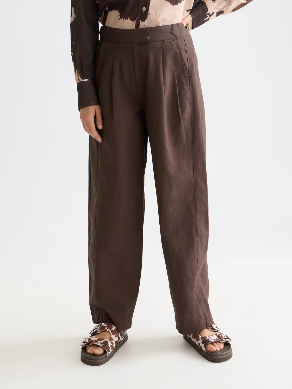 Quinn mid rise wide leg linen cotton pants - Image 2
