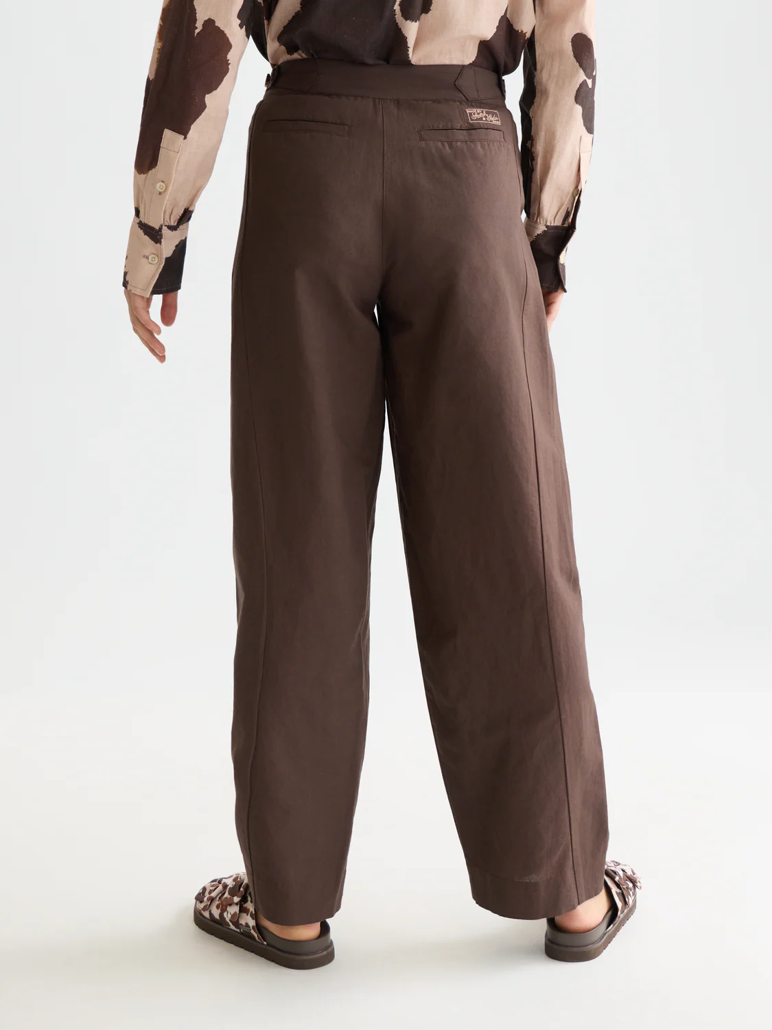 Quinn mid rise wide leg linen cotton pants - Image 4