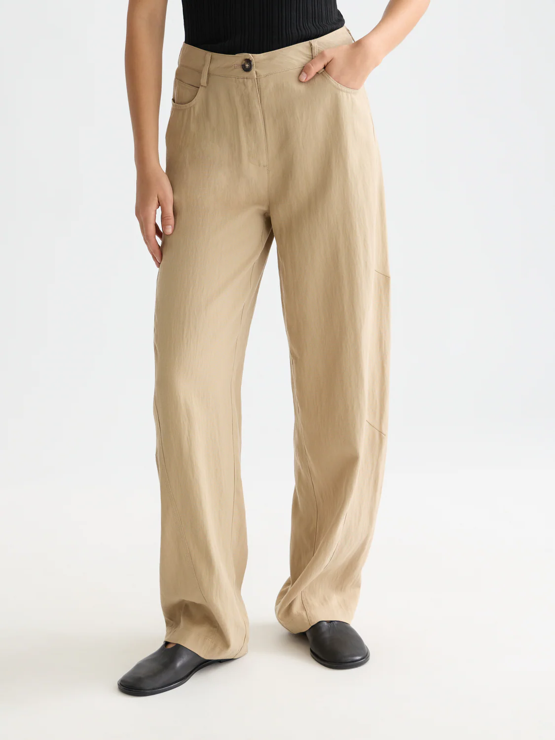 Lotus Twill high rise barrel leg pants - Image 2