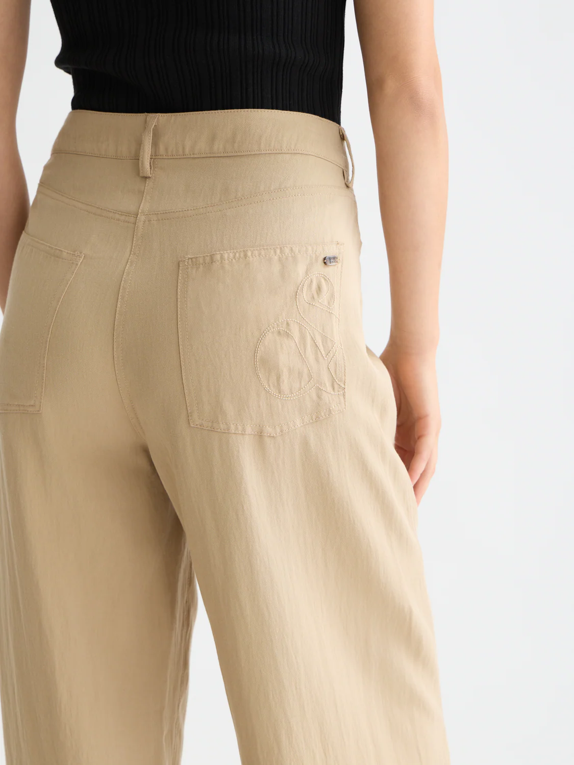 Lotus Twill high rise barrel leg pants - Image 3