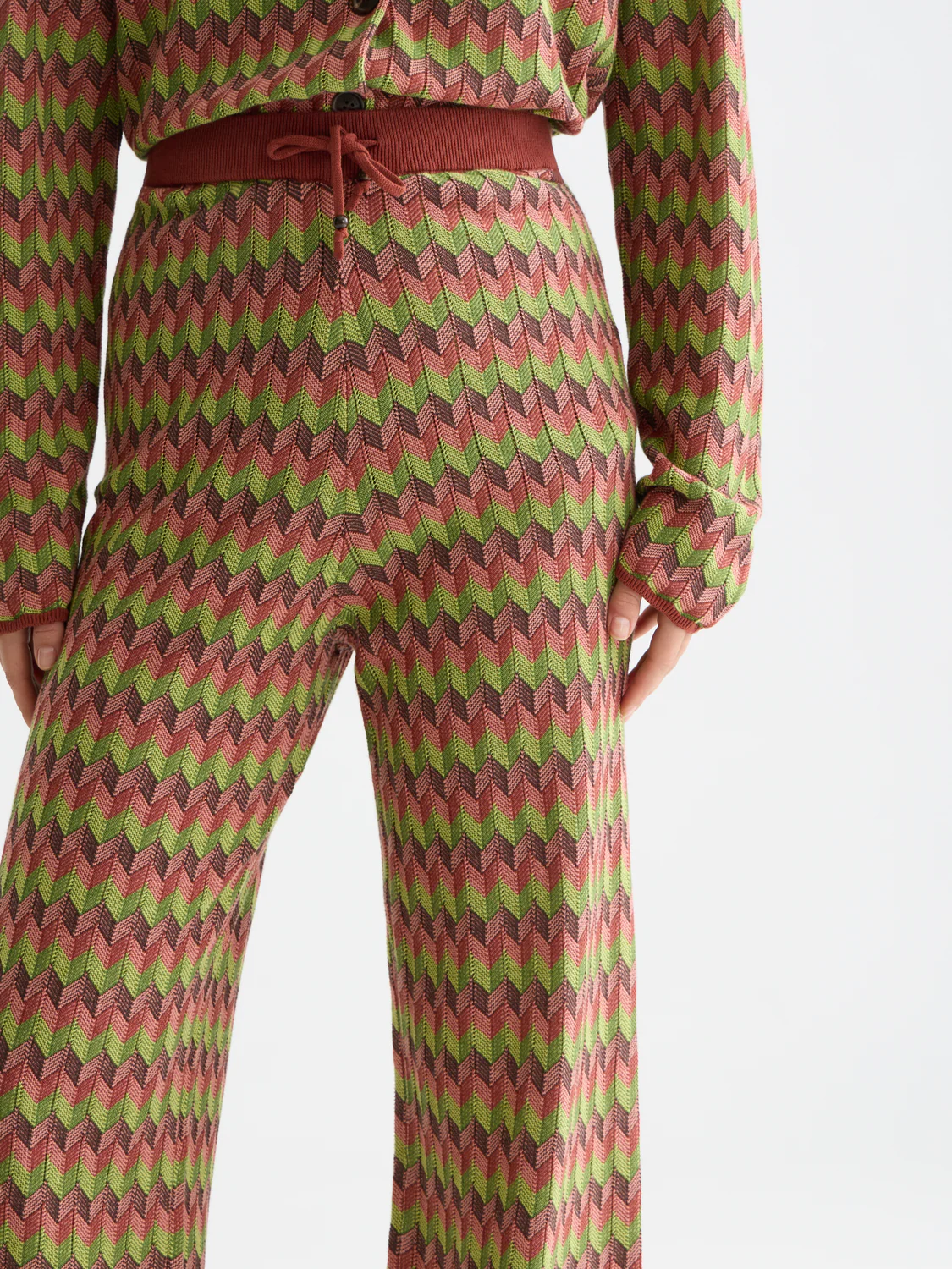 Chevron knitted trousers - Image 3