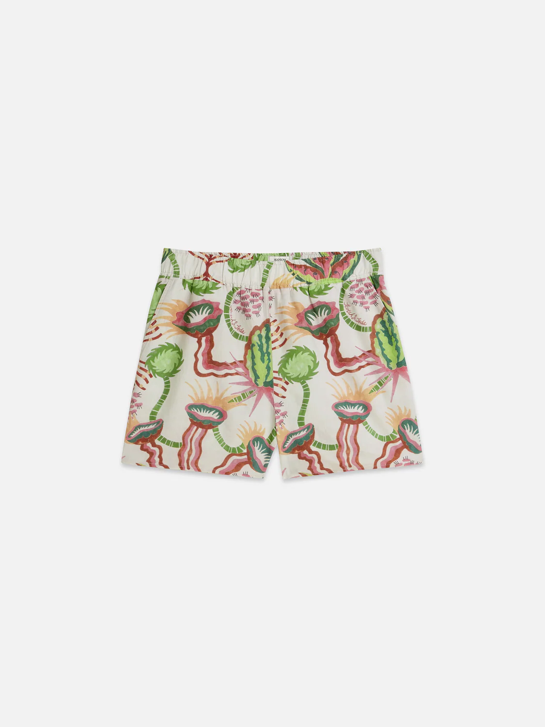 Cotton-linen elastic waist shorts - Image 5